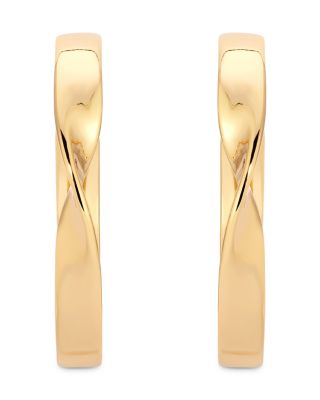 Twist Square Medium Hoop Earrings