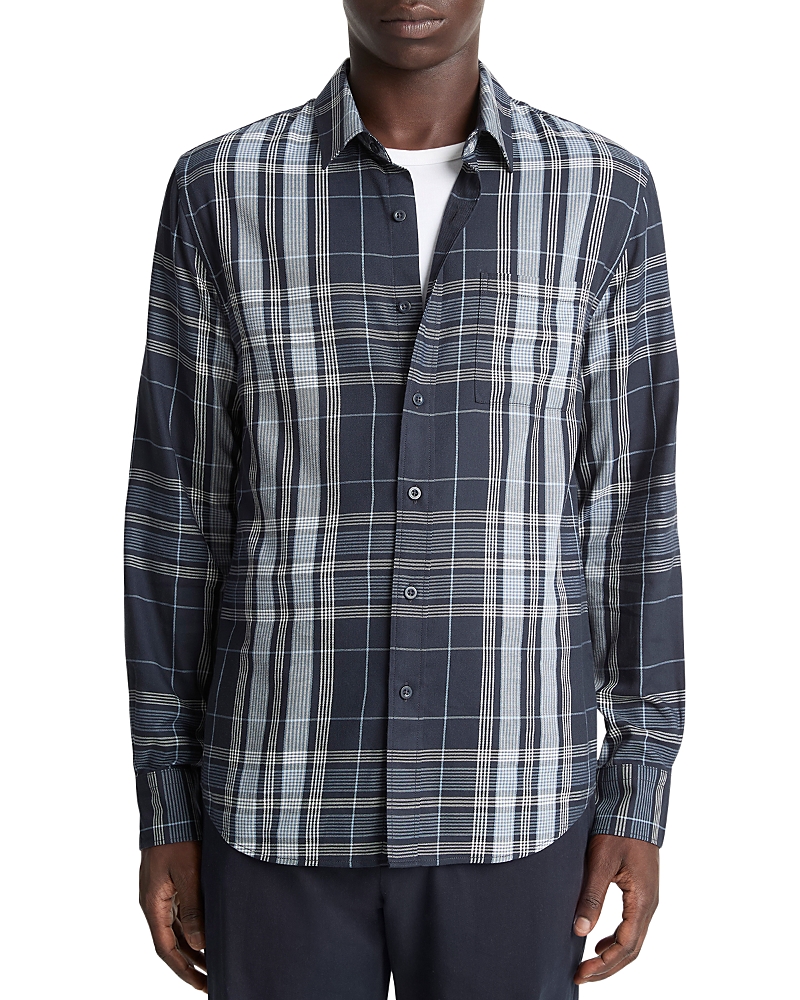 Vince Dunluce Plaid Button-up Shirt In Blue