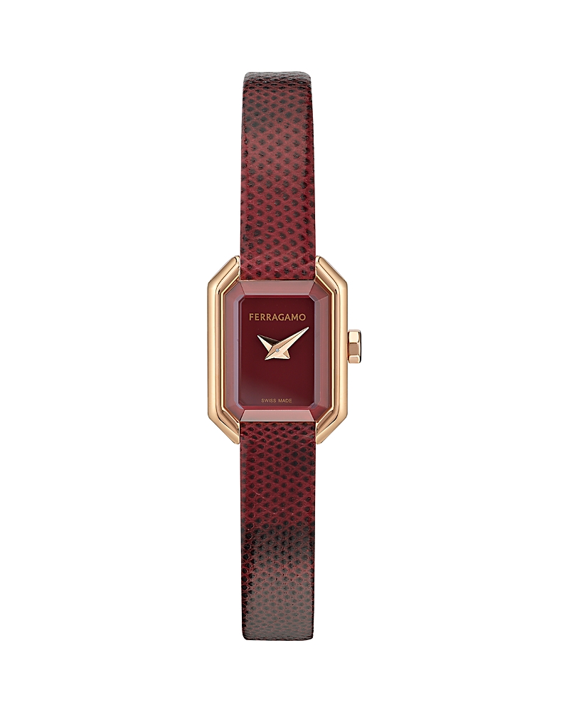 Ferragamo Crystal Petite Leather Watch, 15mm x 20mm · OS
