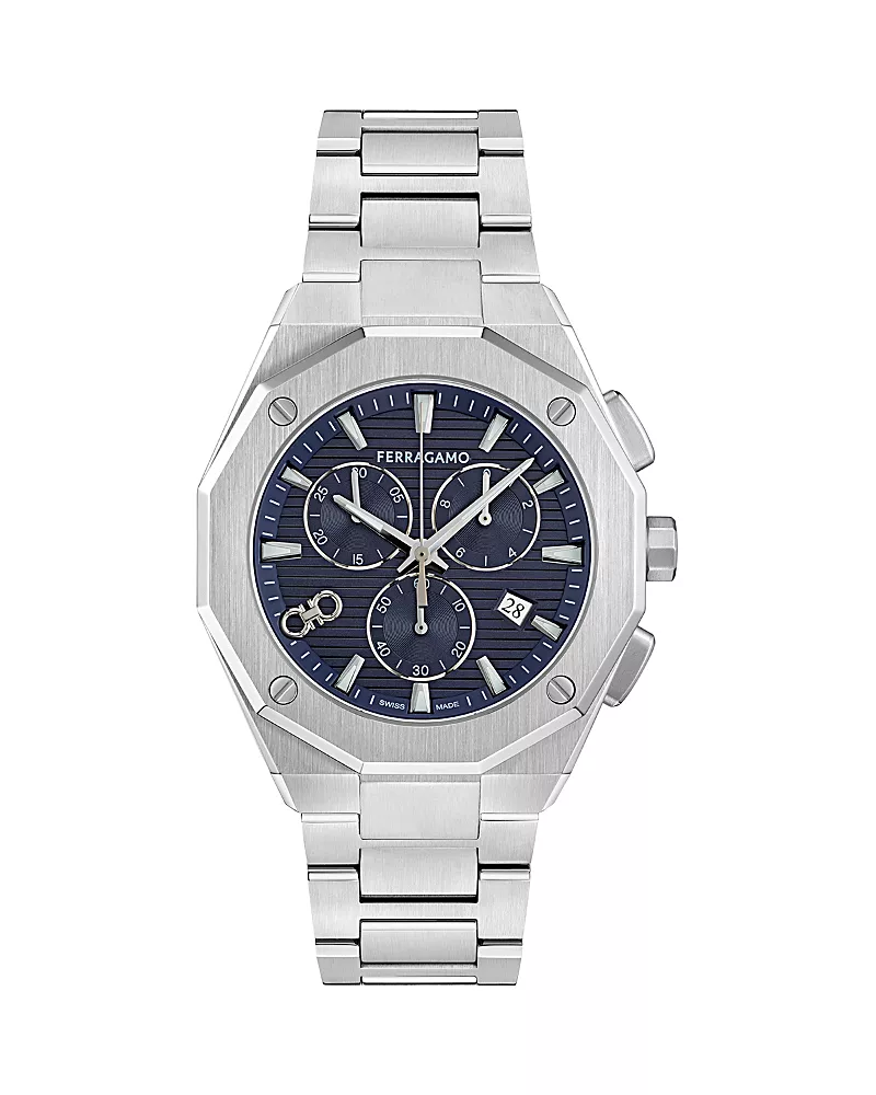 Ferragamo Edge Chrono Bracelet Watch, 42mm