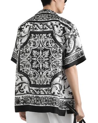 Short Sleeve Printed Silk Shirt