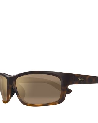  Men's Kanaio Coast Polarized Mirrored Wraparound Square Sunglasses, 61mm