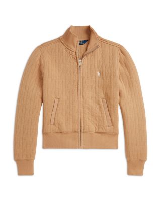 Girls' Quilted Cable Motif Jacket - Little Kid