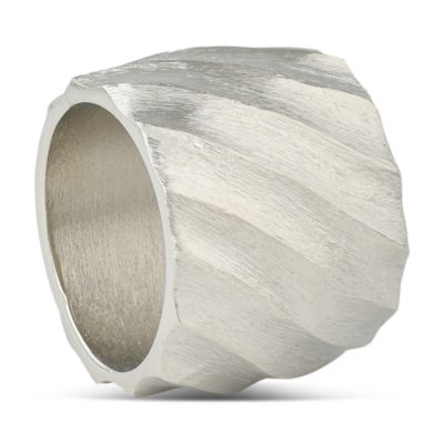 Brushed Silver Swirl Napkin Ring