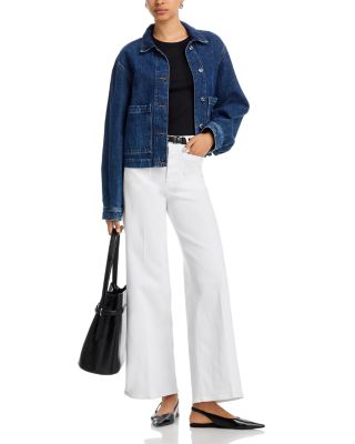 Le Slim Palazzo High Rise Wide Leg Jeans in White