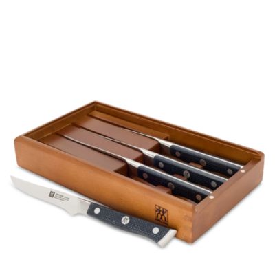 Spectrum 4 Piece Steak Knife Set with Wood Presentation Box