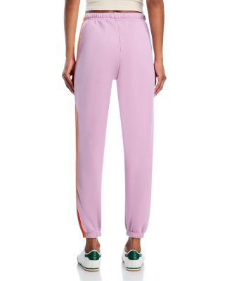 Wave Pullover Hoodie and Rainbow-Stripe Sweatpants