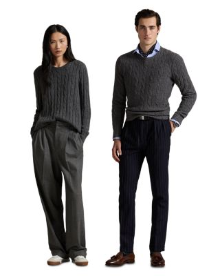 Cashmere Cable Knit Crewneck Sweater