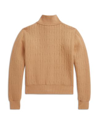 Girls' Quilted Cable Motif Jacket - Little Kid