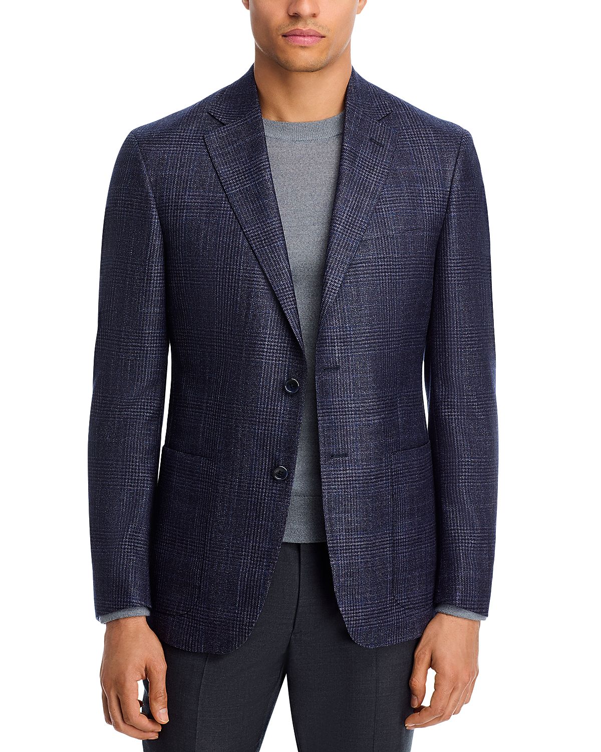The Men's Store at Bloomingdale's Loro Piana Wool, Silk & Cashmere Fabric Plaid Unstructured Regular Fit Sport Coat - Exclusive
