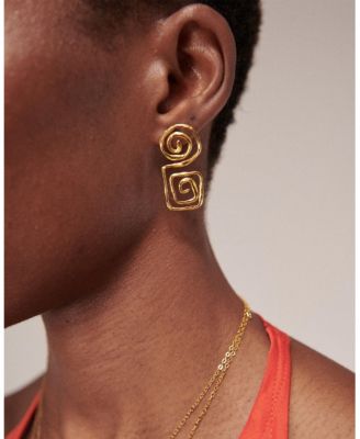 Megara Geometric Spiral Stud Earrings
