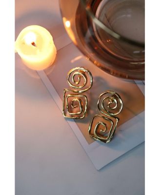 Megara Geometric Spiral Stud Earrings