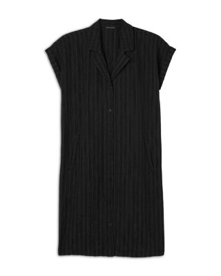 Notch Collar Shirt Dress