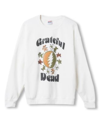 Unisex Grateful Dead Bear Ring Flea Market Crew Fleece Sweatshirts