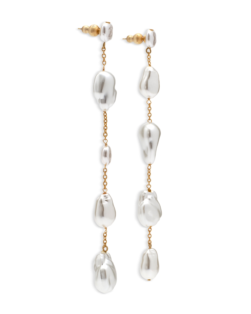 Cult Gaia Vana Imitation Pearl Linear Drop Earrings In Multi