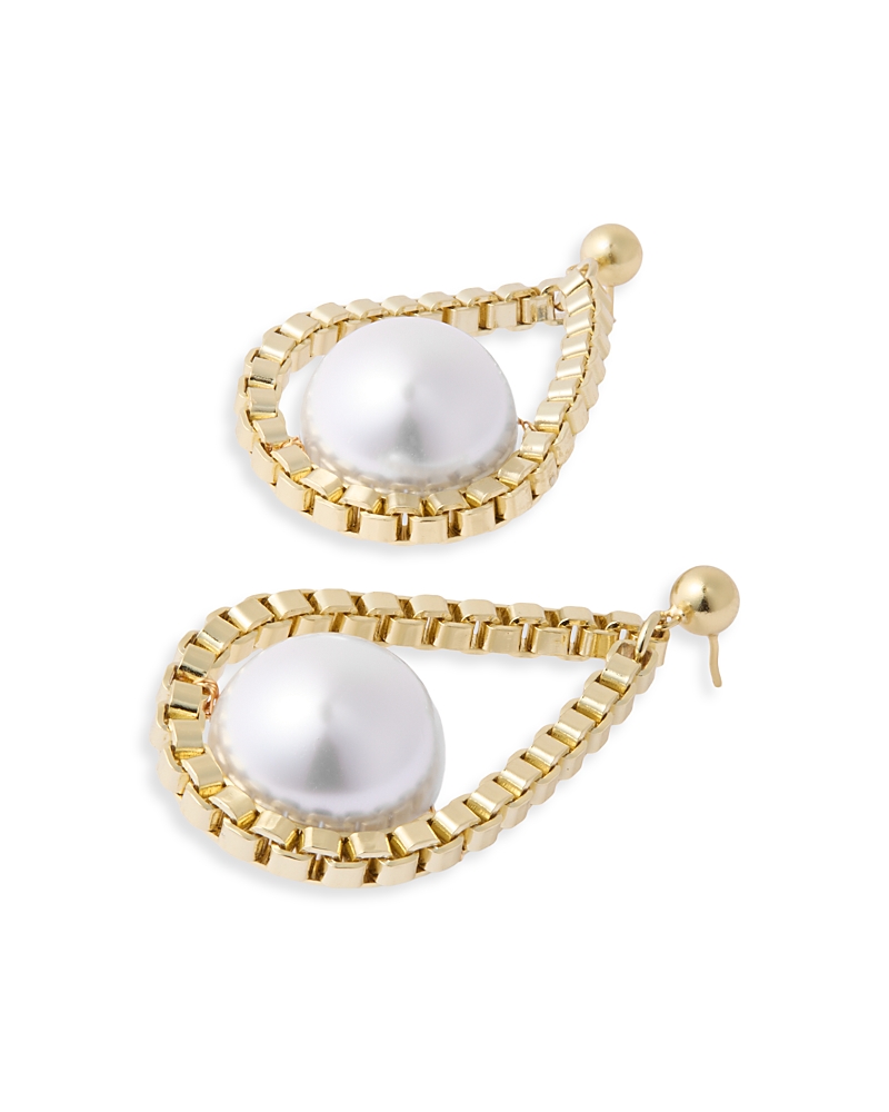 Pearl Octopuss.y Pearl Octopuss. Y Chained Imitation Pear Earrings In Gold