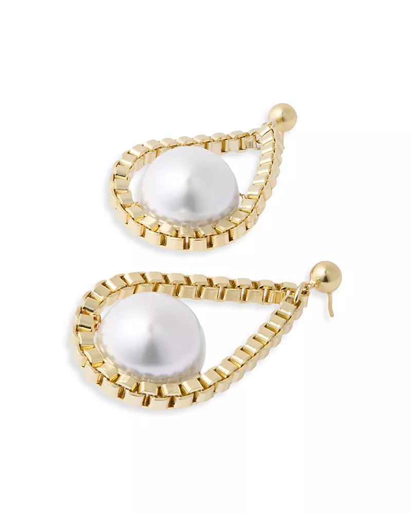Pearl Octopuss. y Chained Imitation Pear Earrings