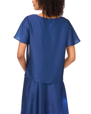 Flutter Sleeve Round Neck Blouse