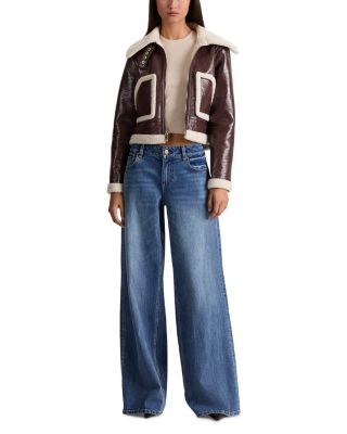 Isaiah Faux Shearling Aviator Jacket