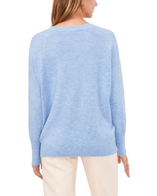 Drop Shoulder Henley Neck Sweater