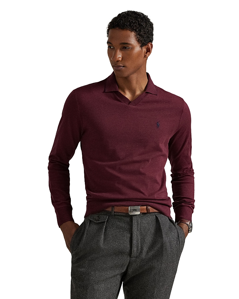 Polo Ralph Lauren Textured Jersey Polo Shirt In Red