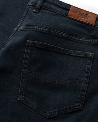 Linden Relaxed Fit Italian Denim Jeans in Blue Black