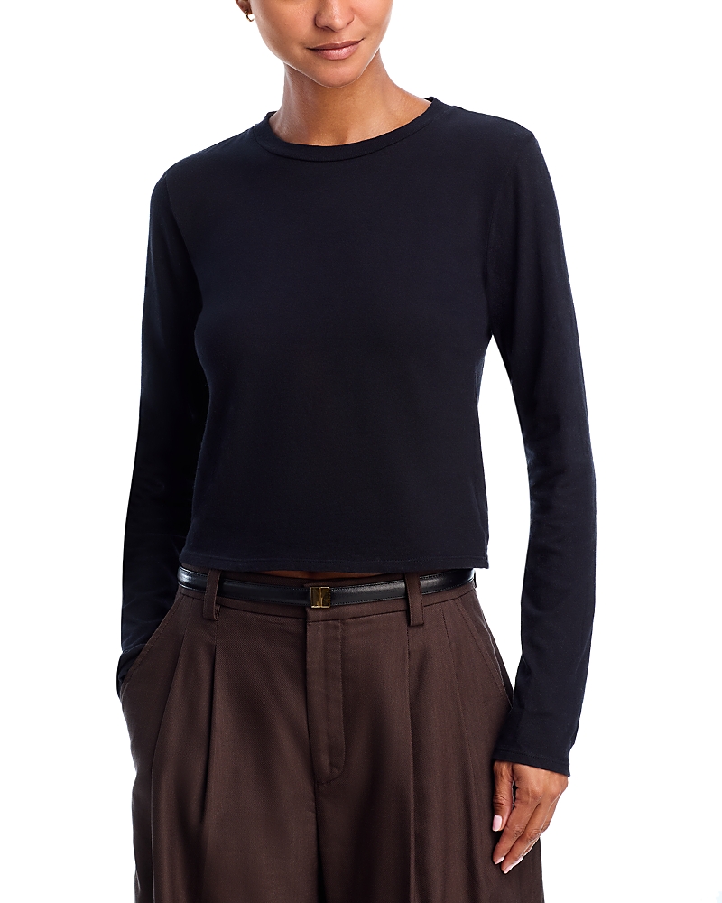 Perfectwhitetee Jamie Long Sleeve Crewneck Tee In Blue