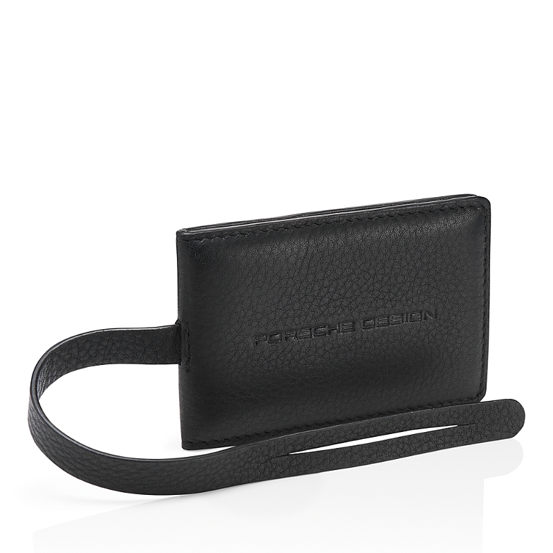 Porsche Design Leather Name Tag In Black