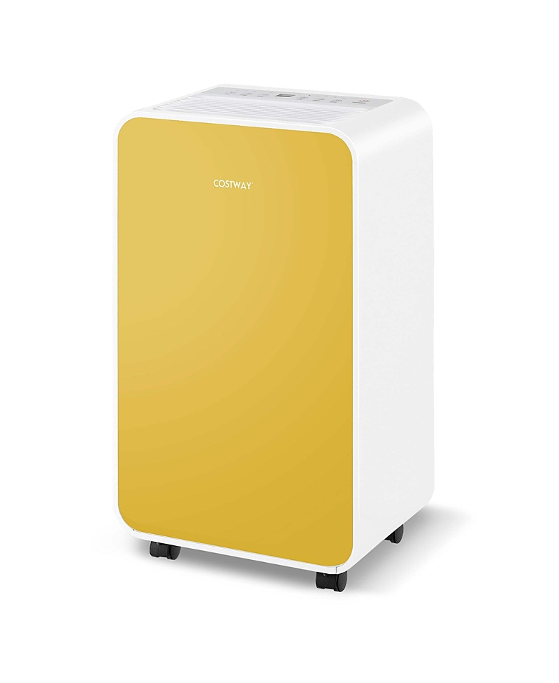 Costway Portable 32 Pints/day Dehumidifier For Home Basement With 3 Modes In Yellow