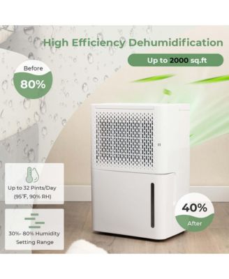  32 Pint Portable Dehumidifier with 3 Modes & 24H Timer