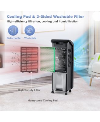  Evaporative Air Cooler 3-in-1 Portable Swamp Cooling Fan with 12H Timer Remote