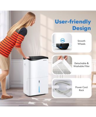  100-Pint Dehumidifier for Home & Basements with Smart App & Alexa Control