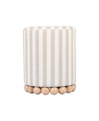 Dex Striped Linen Ottoman