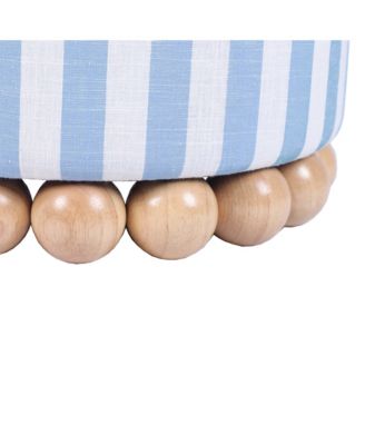 Dex Striped Linen Ottoman