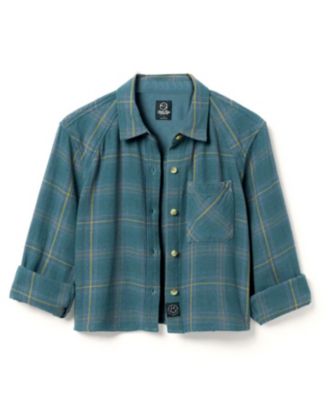 Women's Twill Plaid Crop Shirt