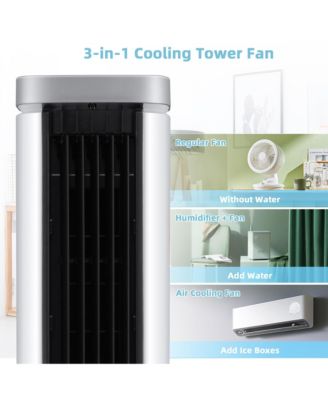 3-In-1 Portable Evaporative Air Cooler 40'' Bladeless Cooling Tower Fan with Timer