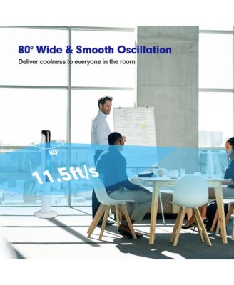 48'' Portable 80Â&deg; Oscillating Bladeless Tower Fan with Remote & LED Control