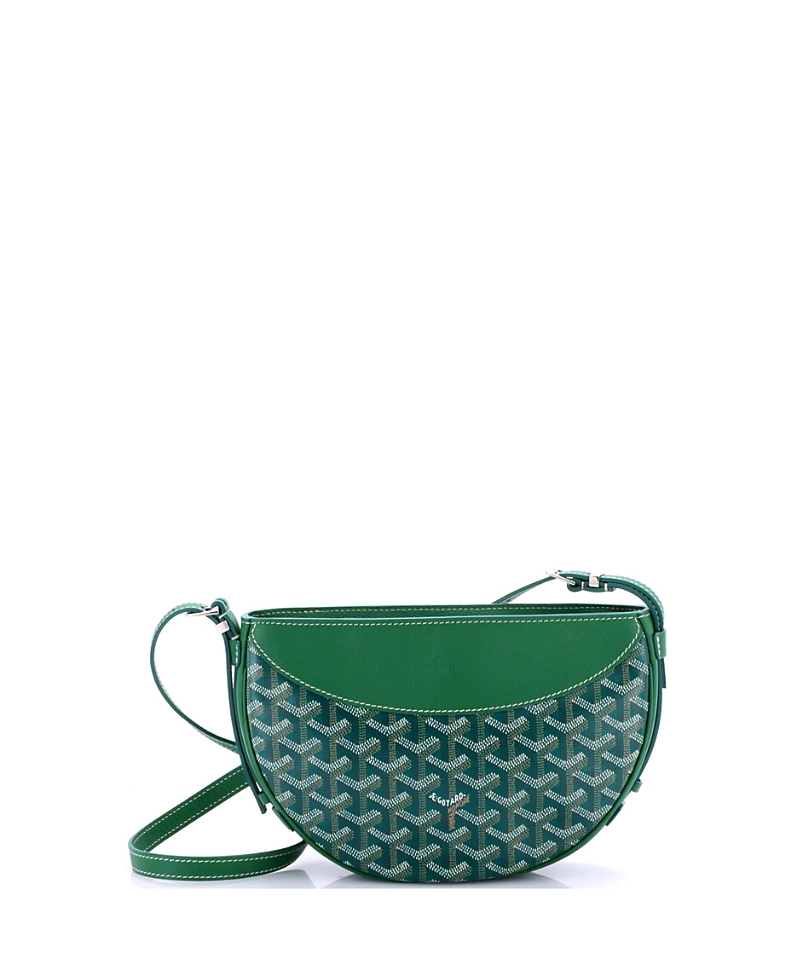 Pre-owned Pre-owned Goyard Goyard Hirondelle Shoulder Bag Coated Canvas And Leather In Green