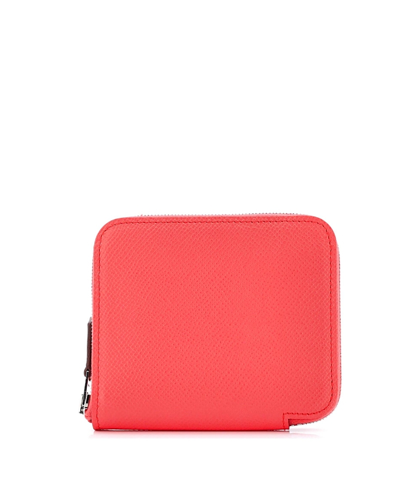 Pre-owned Pre-owned Hermes Hermes Compact Azap Zip Around Wallet Silk'in Epsom In Pink