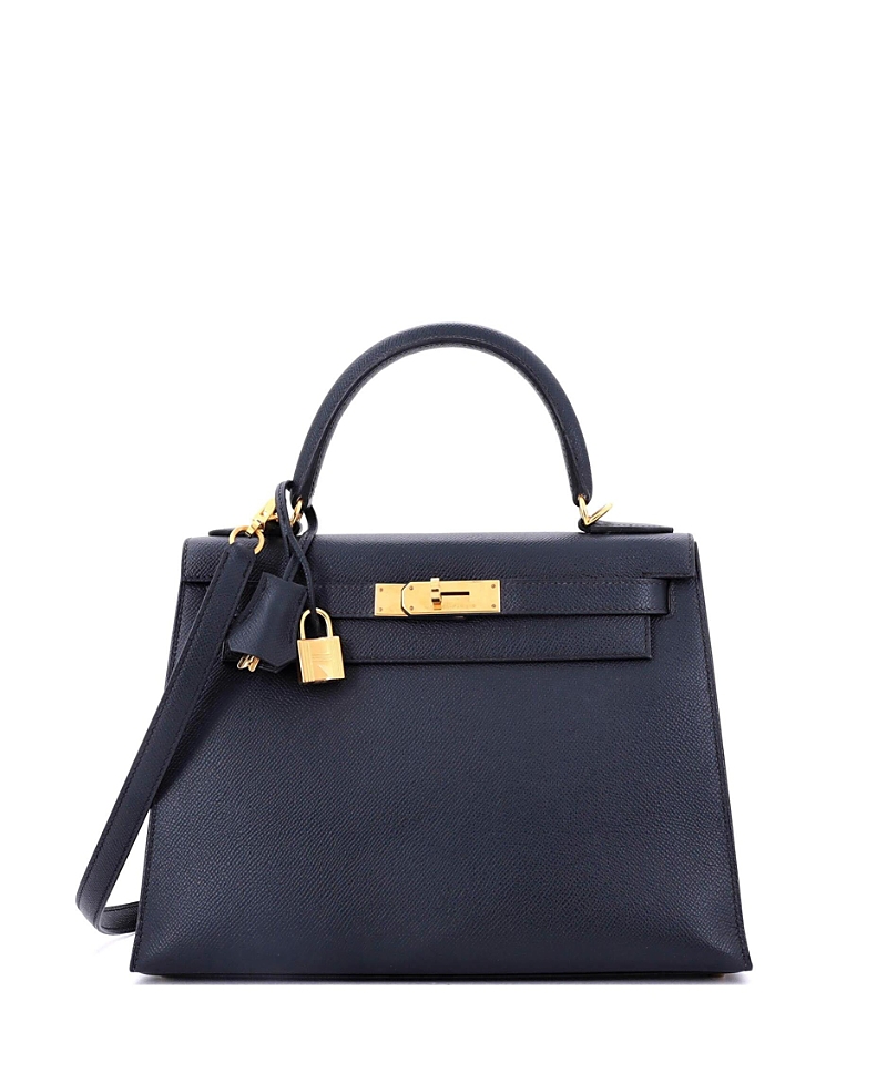 Pre-owned Pre-owned Hermes Hermes Kelly 28 Handbag Blue Epsom With Gold Hardware