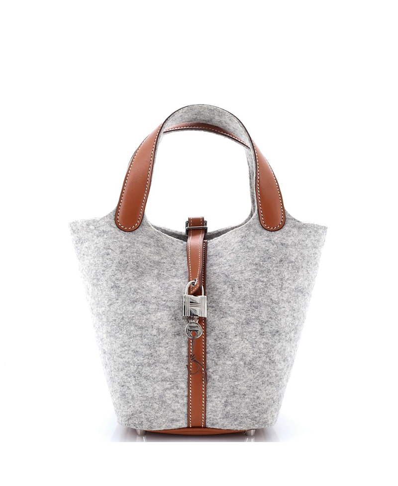 Pre-owned Pre-owned Hermes Hermes Pm Picotin Lock Bag Felt With Leather