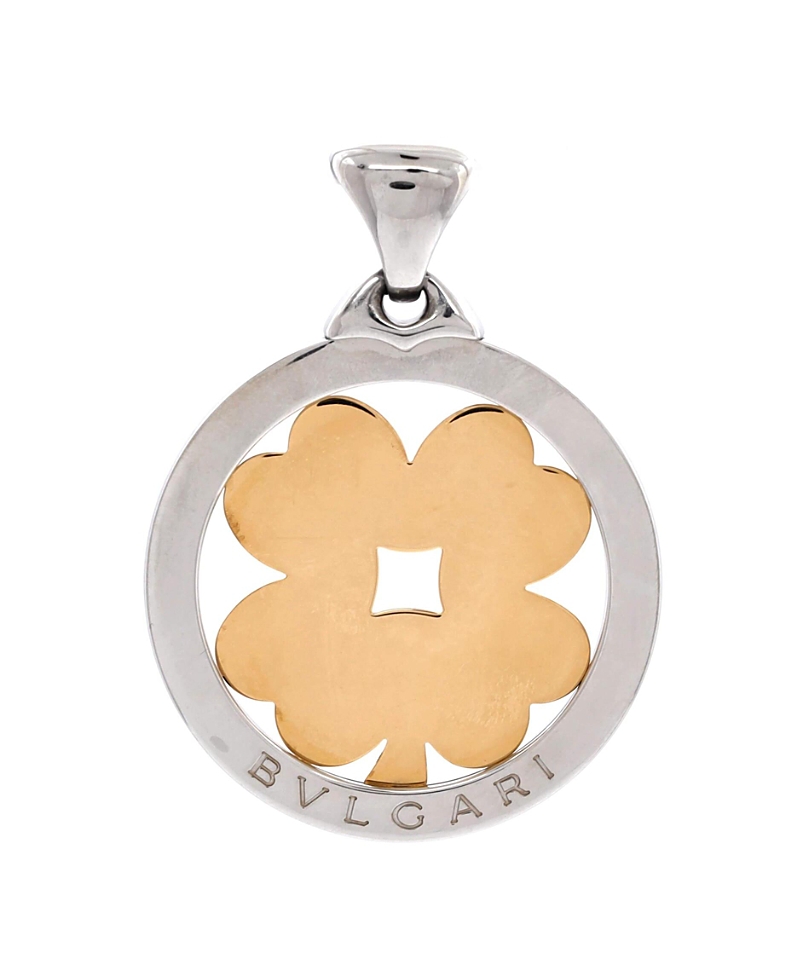 Pre-owned Pre-owned Bvlgari Bvlgari Tondo Clover Pendant Stainless Steel With 18k Gold