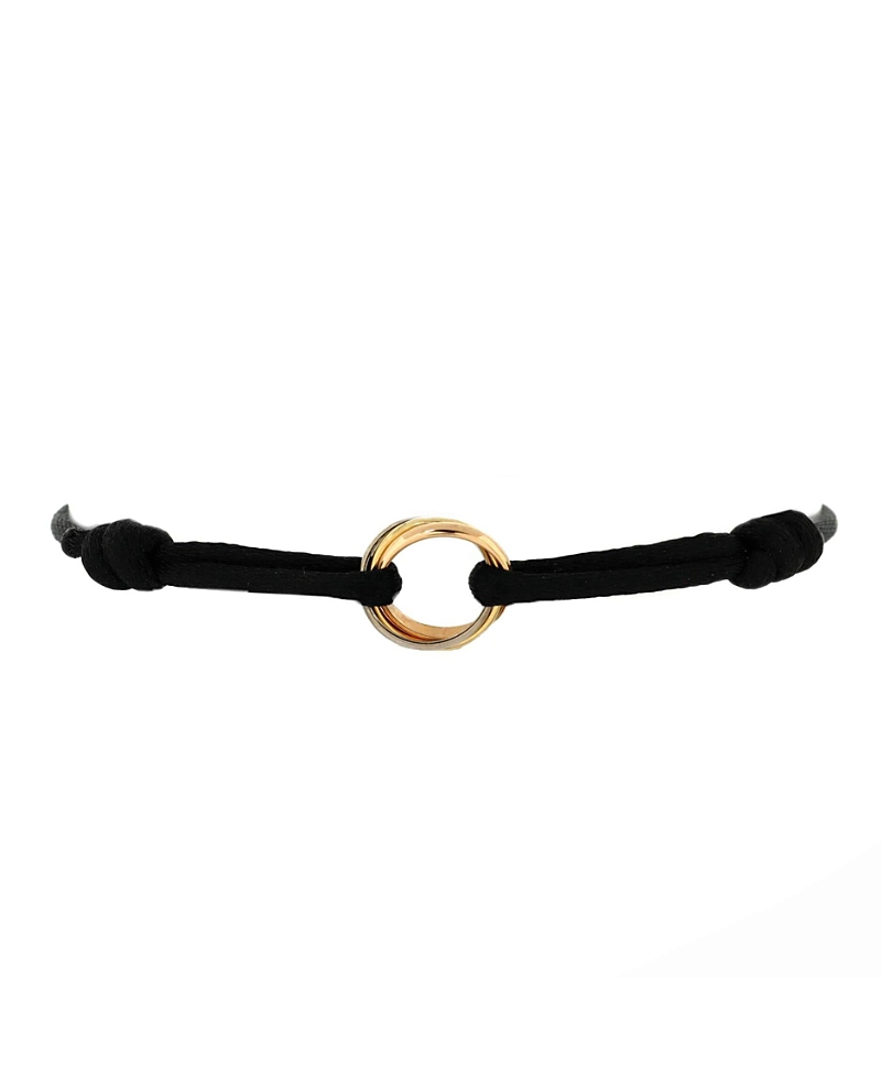 Pre-owned Pre-owned Cartier Cartier Trinity On Cord Bracelet Silk Cord With 18k Tricolor Gold