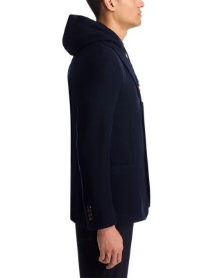 Boiled Wool Slim Fit Sport Coat with Removable Full Zip Hoodie