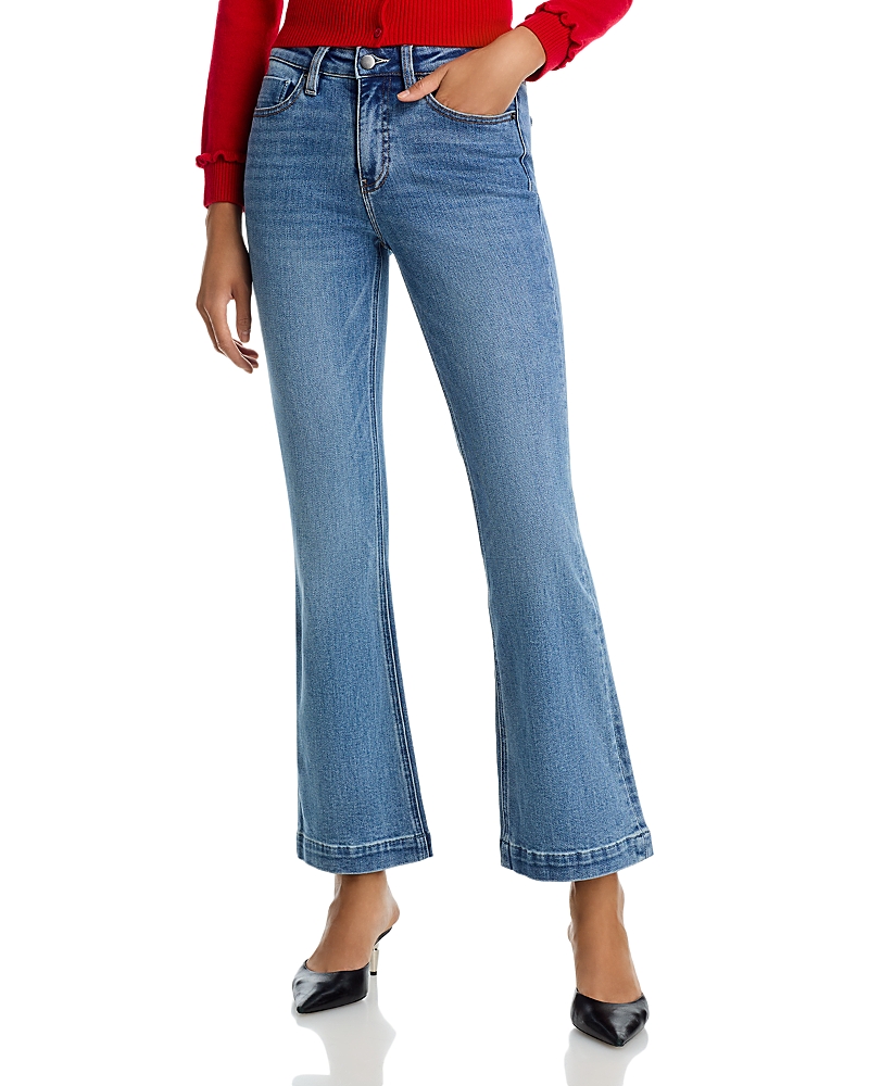 Aqua High Rise Mini Flare Bootcut Jeans In Indigo - Exclusive In Purple