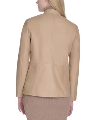 Stand Collar Leather Jacket