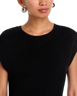 Asymmetrical Seamed High/Low Knit Dress