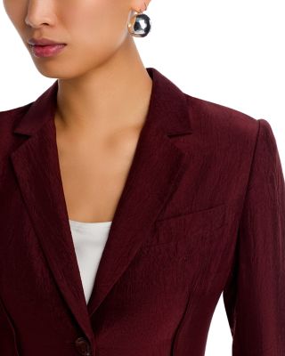 Crinkled Satin Blazer