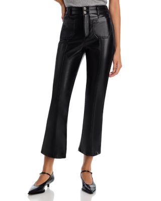 Faux Leather Dorothea High Rise Ankle Jeans in Black