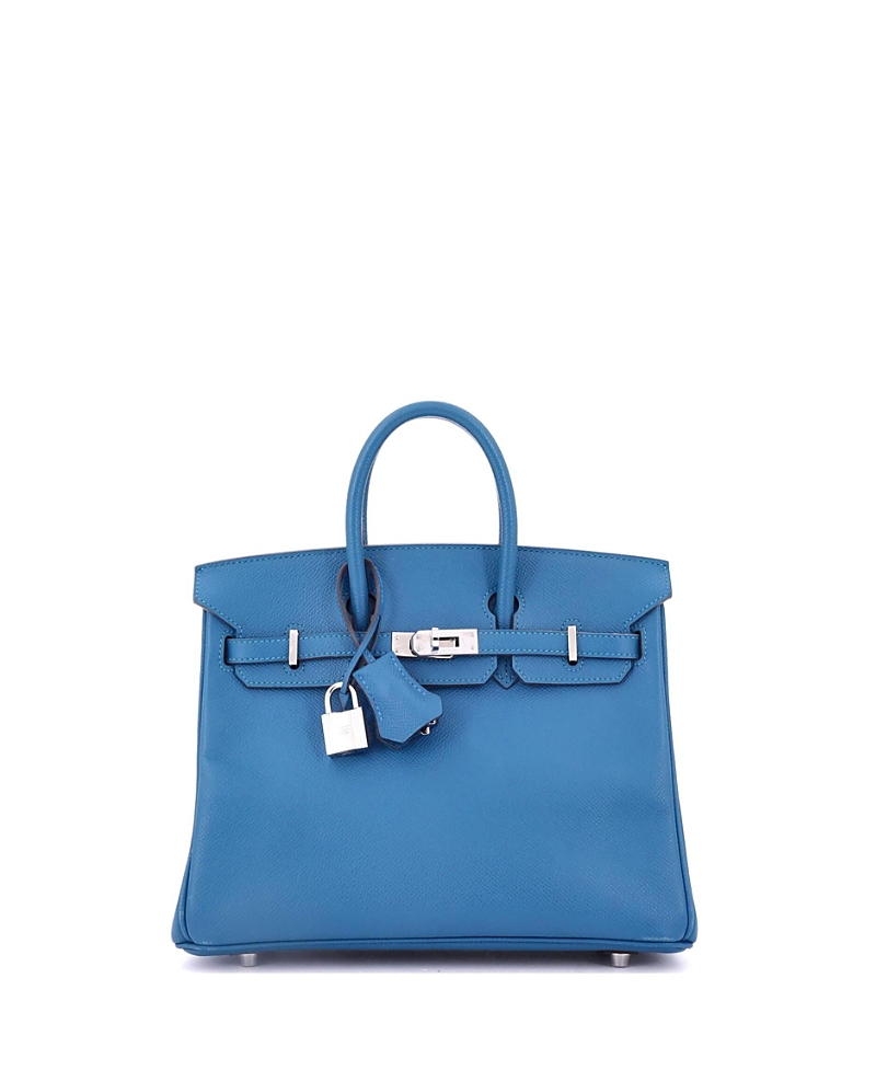 Pre-owned Pre-owned Hermes Hermes Birkin 25 Handbag Blue Epsom With Palladium Hardware